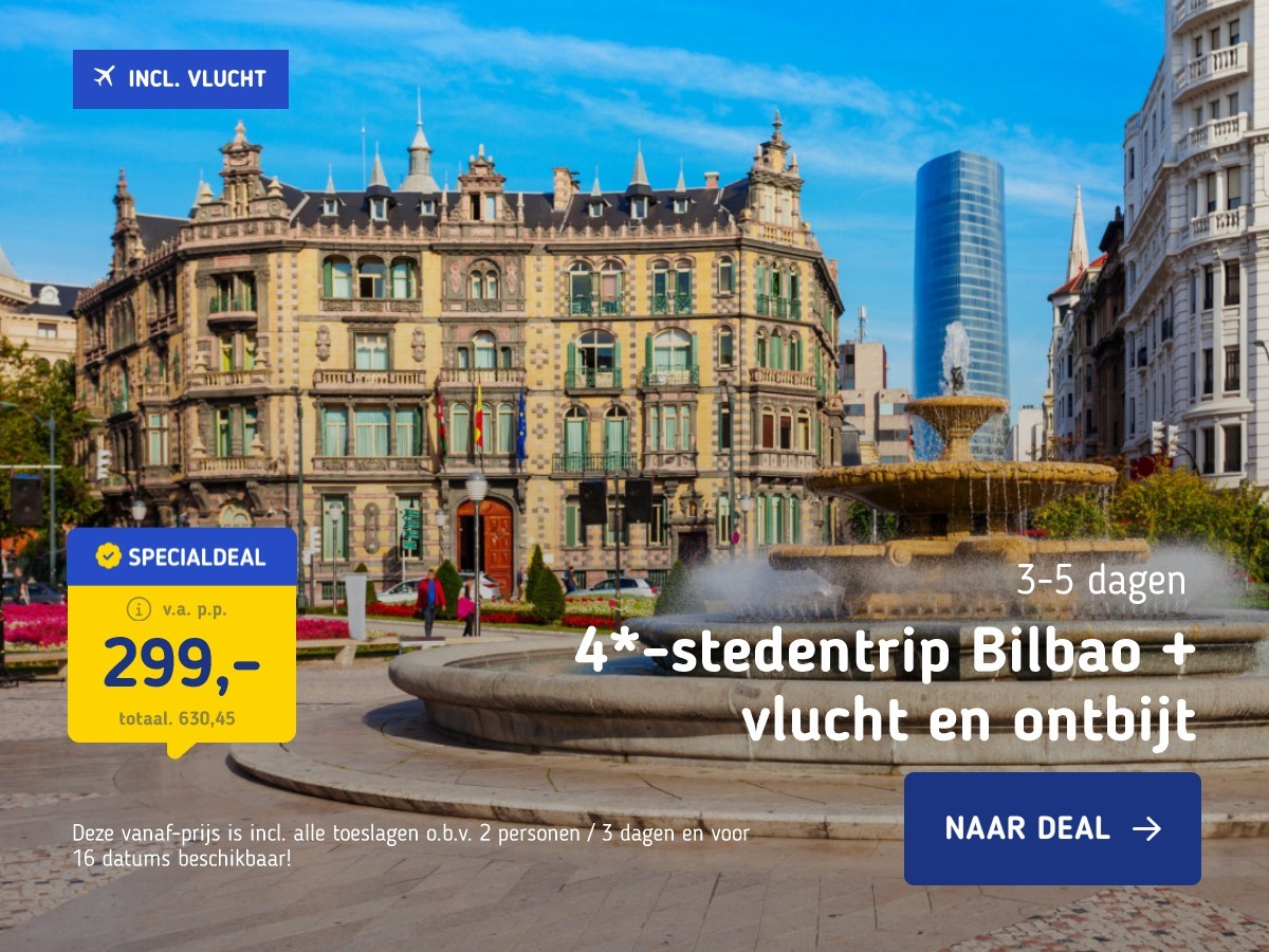 4*-stedentrip Bilbao + vlucht en ontbijt