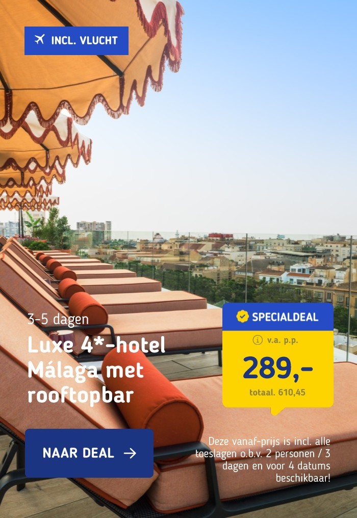 Luxe 4*-hotel Málaga met rooftopbar