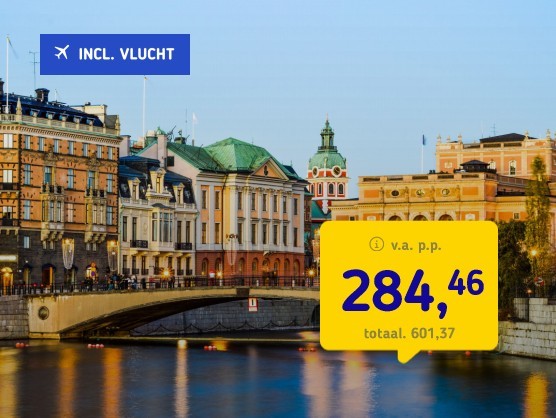 4*-Stedentrip Stockholm + vlucht&ontbijt