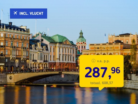 4*-Stedentrip Stockholm + vlucht&ontbijt