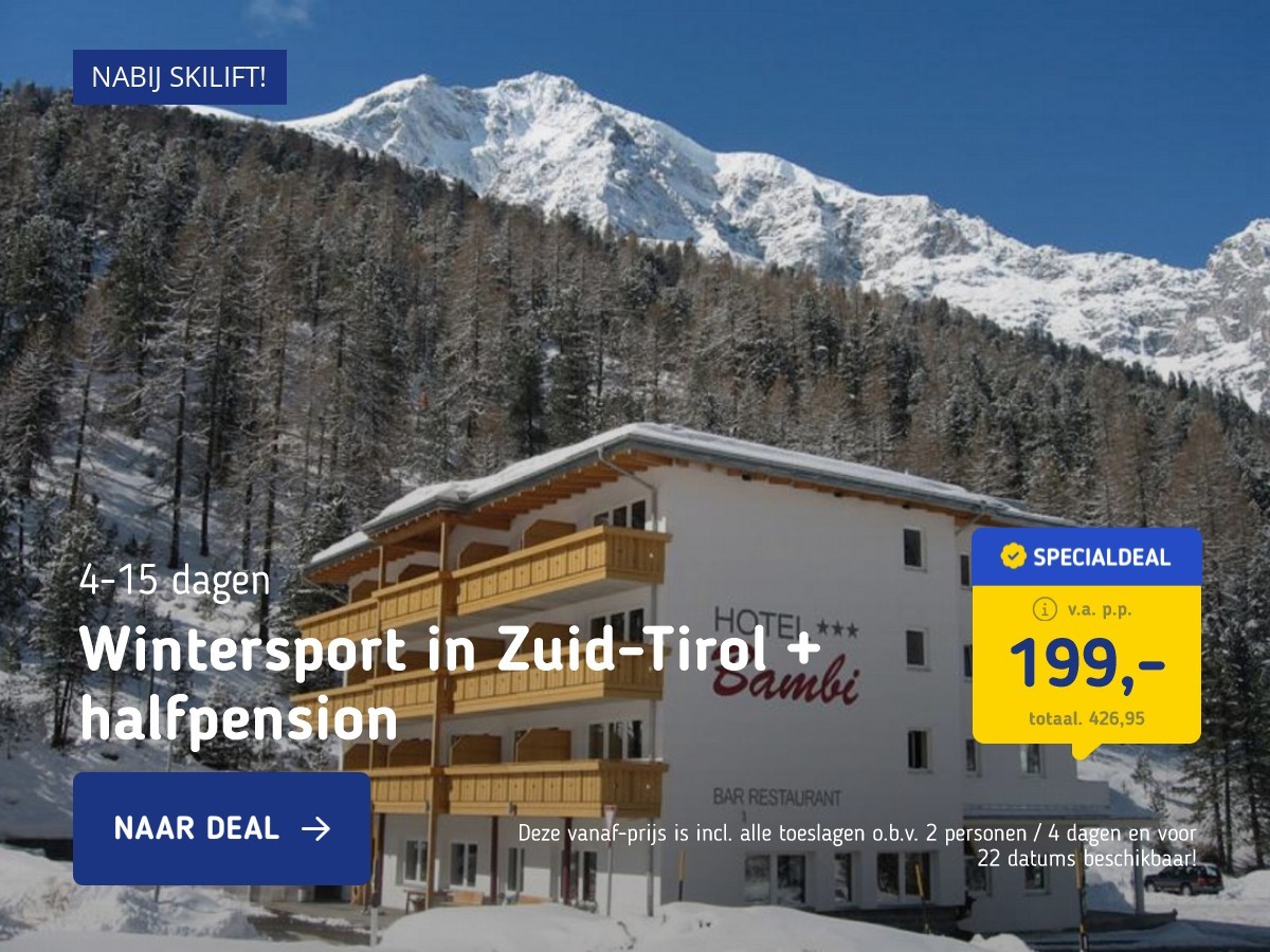 Wintersport in Zuid-Tirol + halfpension