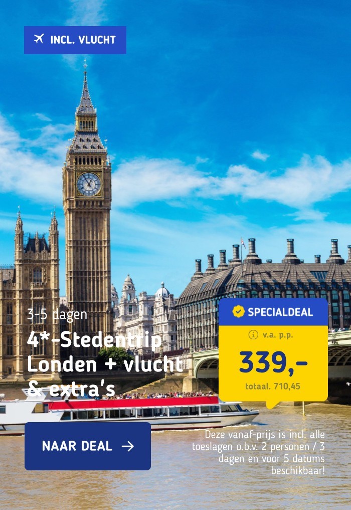 4*-Stedentrip Londen + vlucht & extra's