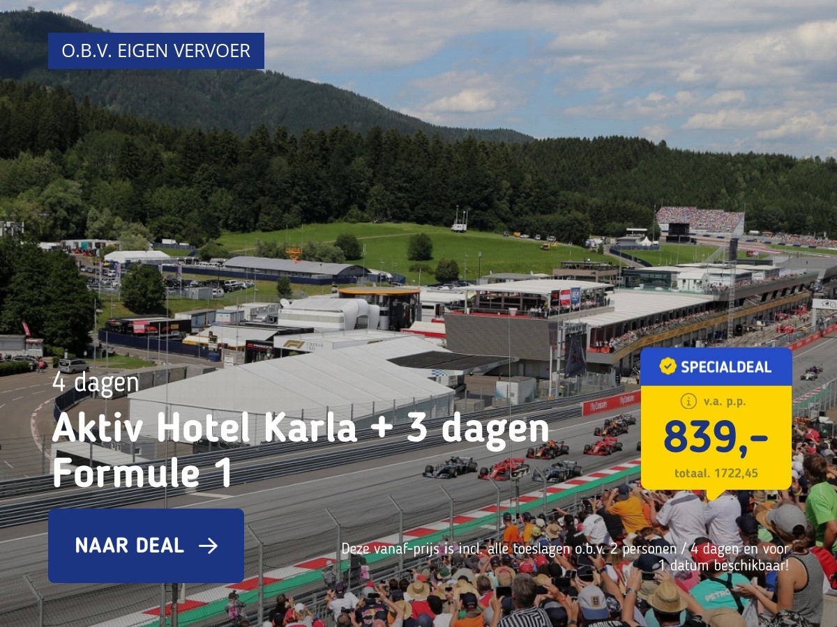 Aktiv Hotel Karla + 3 dagen Formule 1