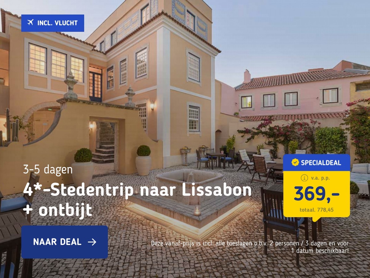 4*-Stedentrip naar Lissabon + ontbijt