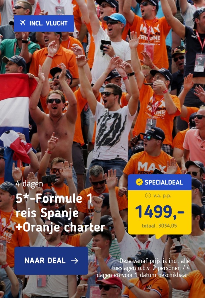 5*-Formule 1 reis Spanje +Oranje charter