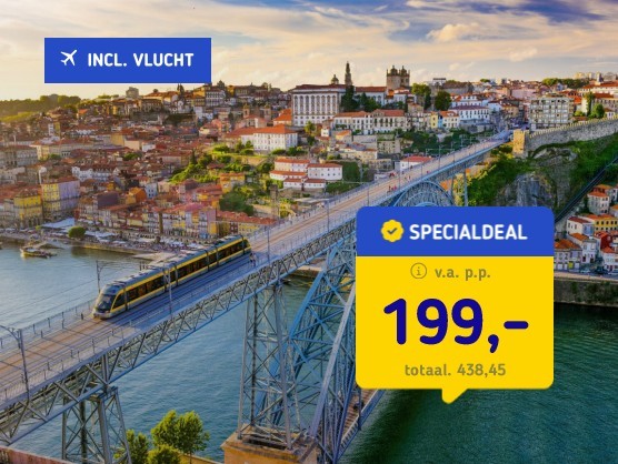 5*-stedentrip Porto + vlucht en ontbijt