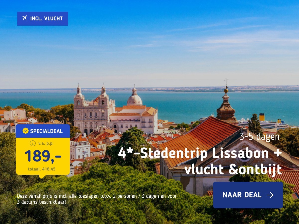 4*-Stedentrip Lissabon + vlucht &ontbijt