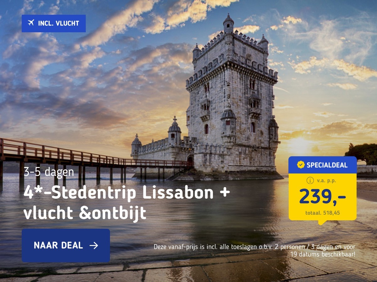 4*-Stedentrip Lissabon + vlucht &ontbijt