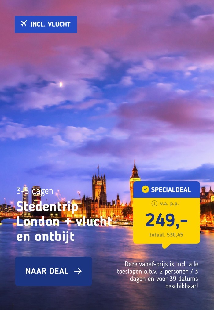 Stedentrip London + vlucht en ontbijt