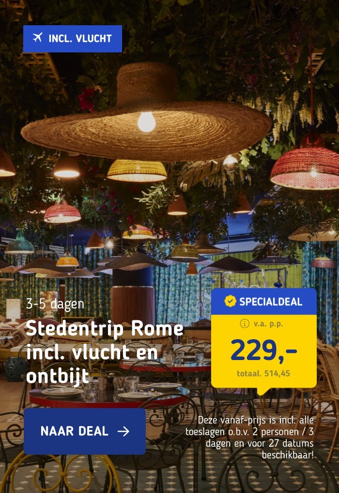 Stedentrip Rome incl. vlucht en ontbijt