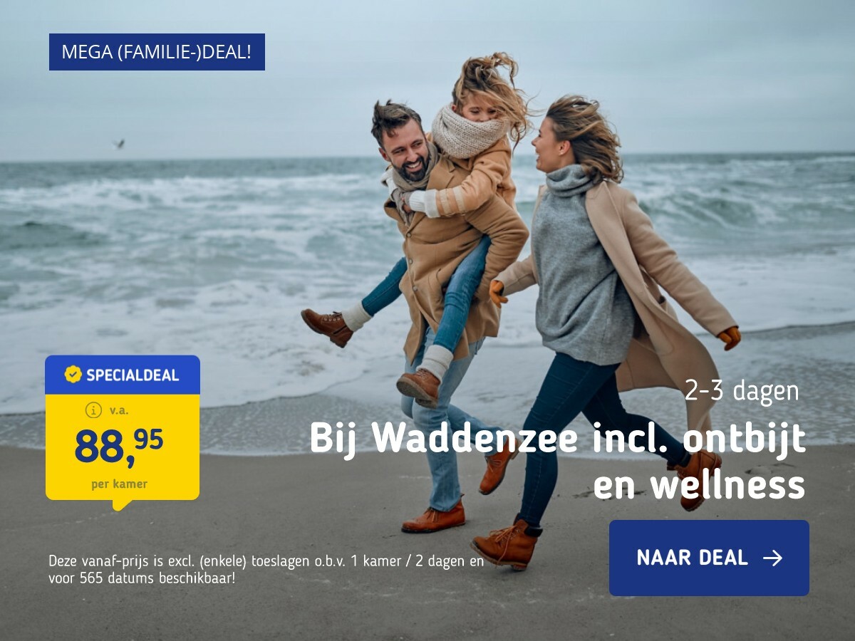 Bij Waddenzee incl. ontbijt en wellness