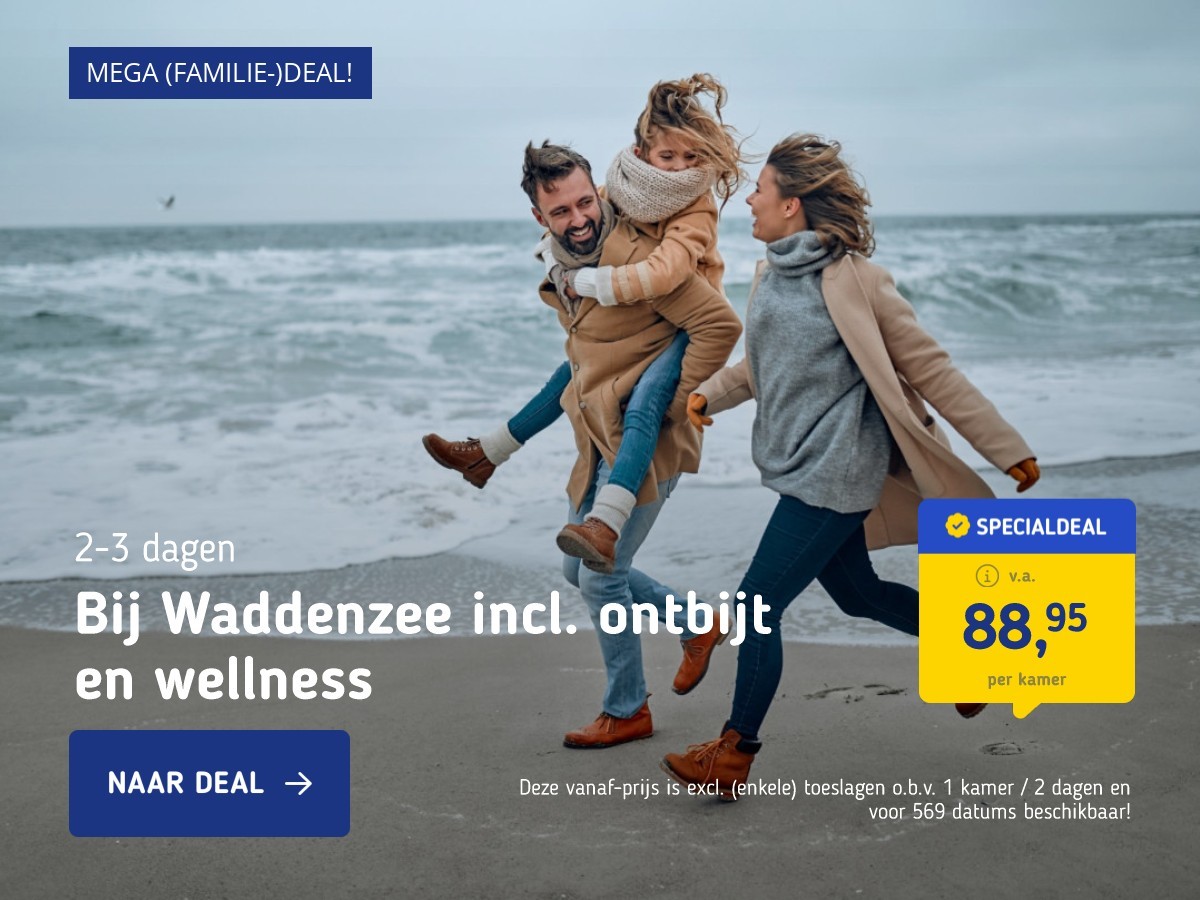 Bij Waddenzee incl. ontbijt en wellness