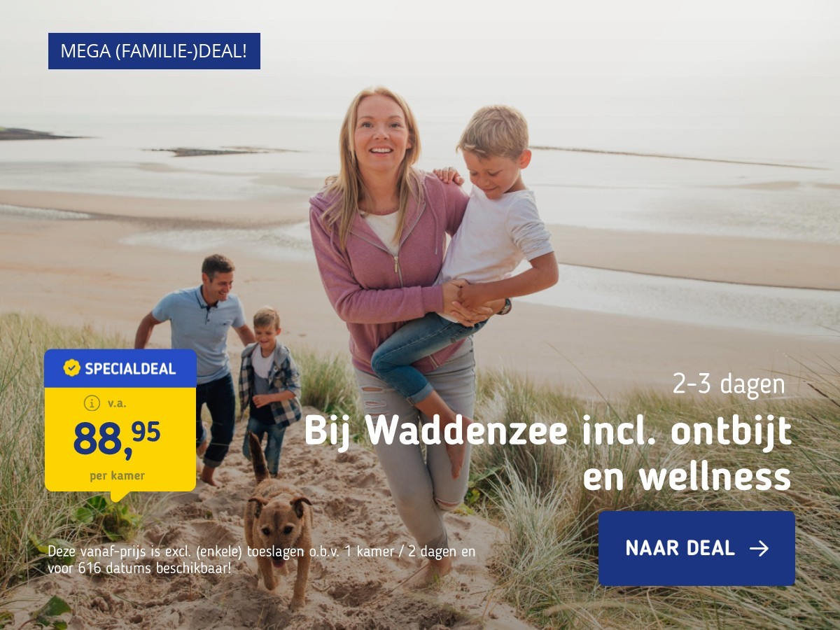 Bij Waddenzee incl. ontbijt en wellness