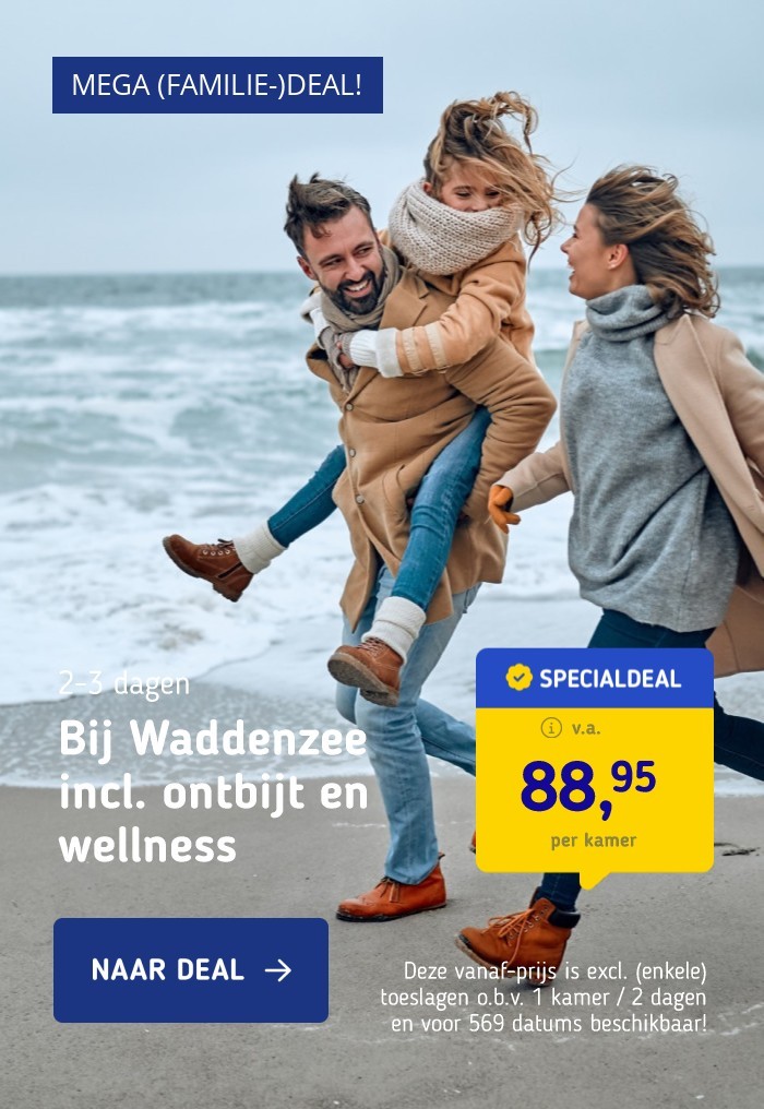 Bij Waddenzee incl. ontbijt en wellness