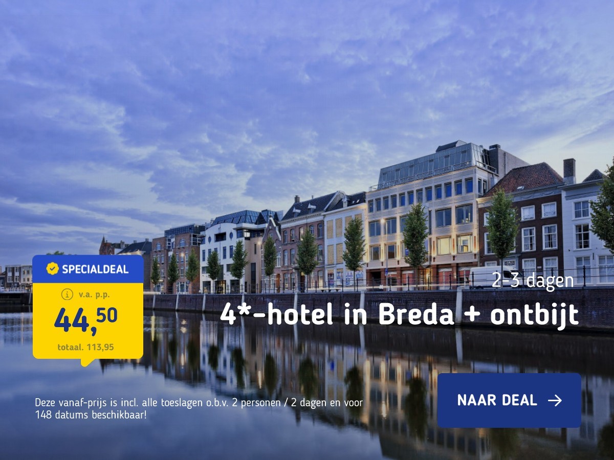 4*-hotel nabij Breda + ontbijt