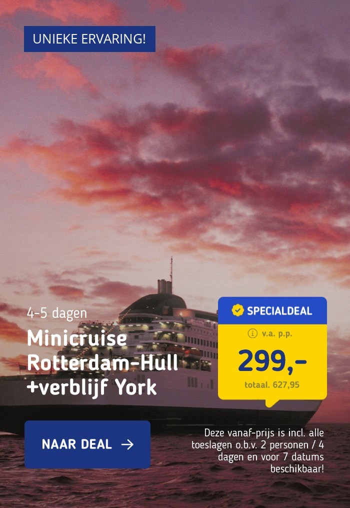 Minicruise Rotterdam-Hull +verblijf York