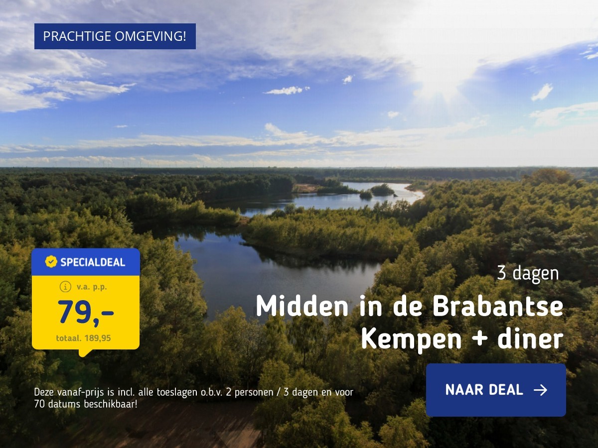 Midden in de Brabantse Kempen + diner