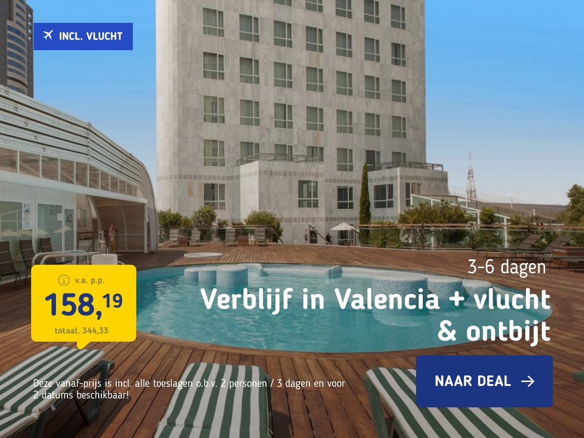 Verblijf in Valencia + vlucht & ontbijt