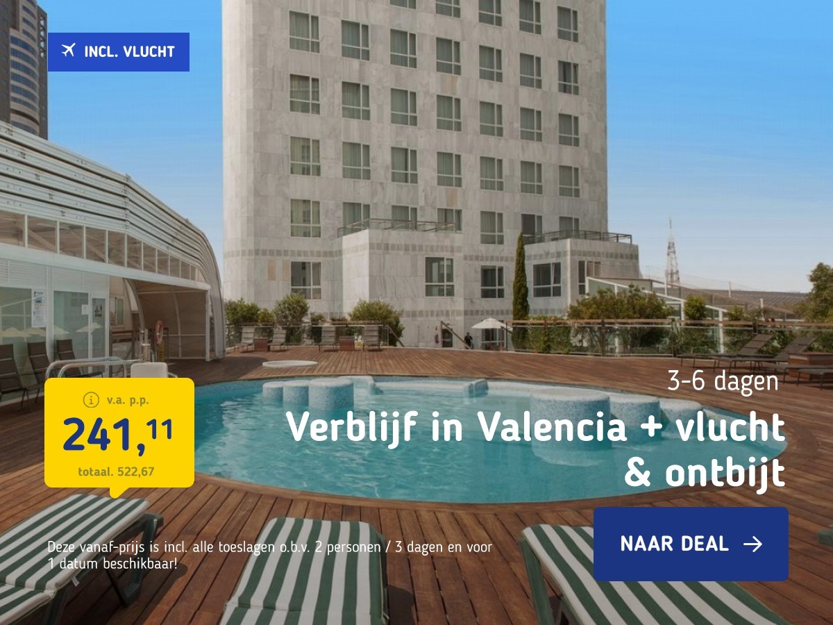 Verblijf in Valencia + vlucht & ontbijt