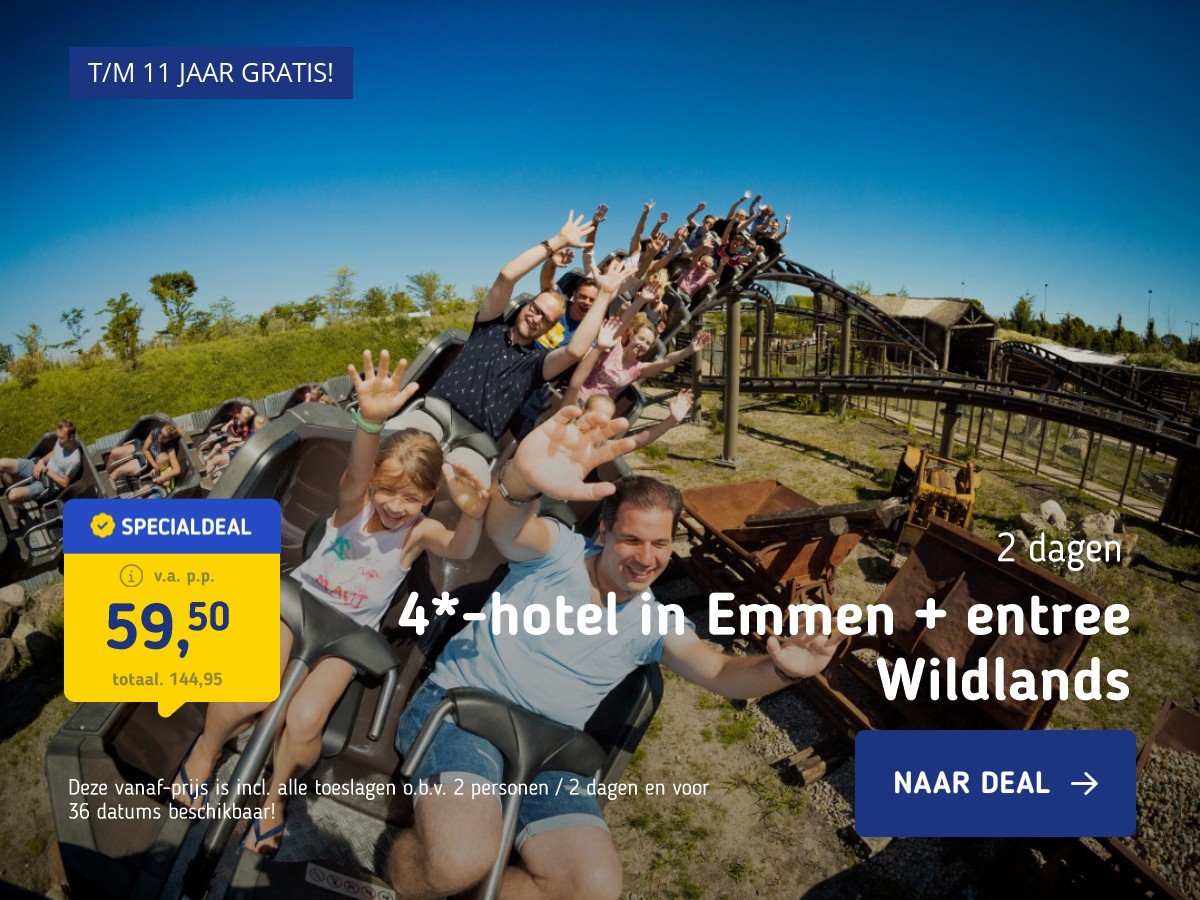 4*-hotel in Emmen + entree Wildlands