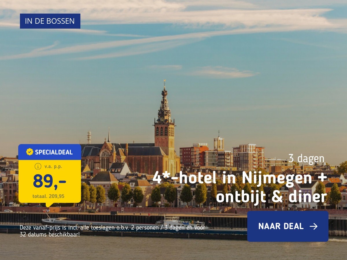 4*-hotel in Nijmegen + ontbijt & diner